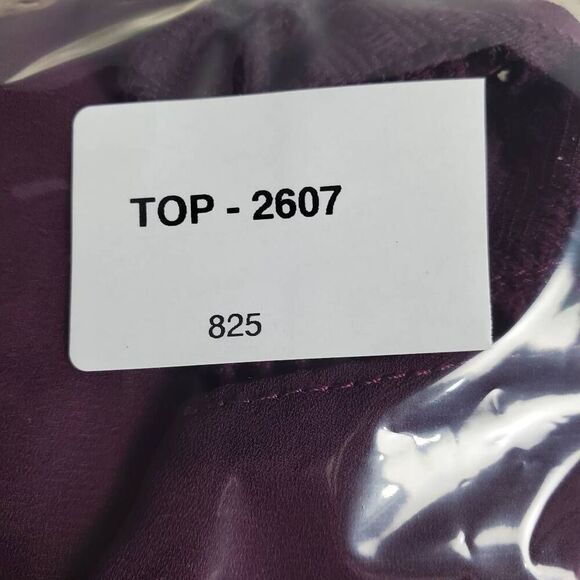 Maurices Purple Crochet Lace Blouse Long Sleeve Size 2 Sheer Feminine Boho Top - Picture 9 of 9